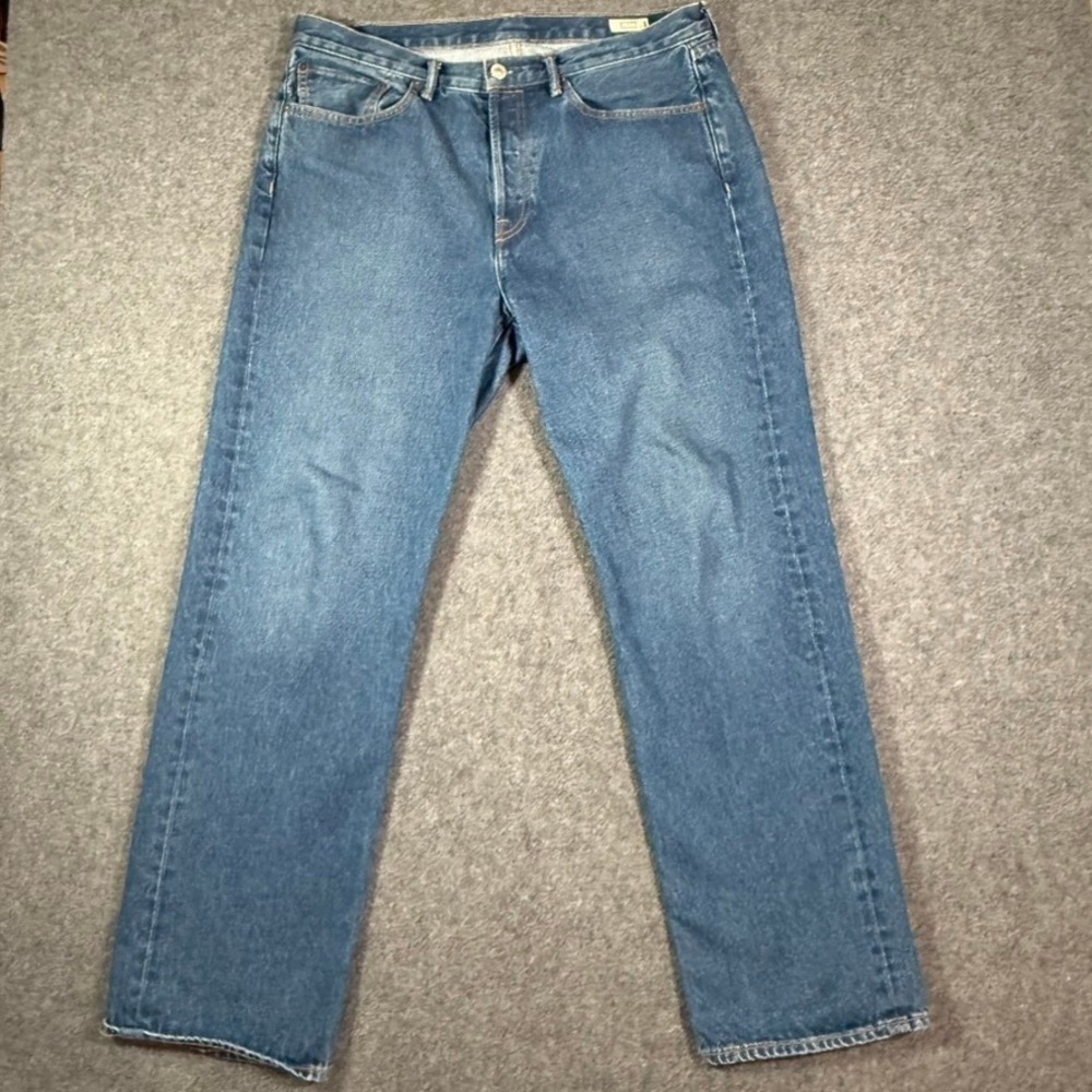AYR The Slacker Mens Relaxed Straight Leg Jeans Medium Wash Blue 35x32 Made LA